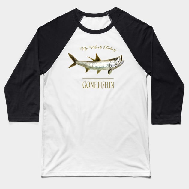 Gold Tarpon Baseball T-Shirt by PeggyNovak